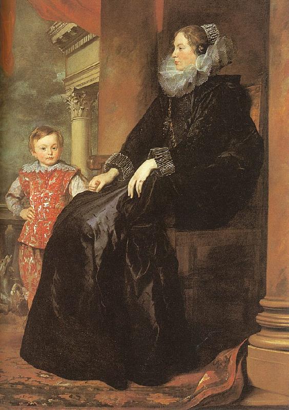 Dyck, Anthony van Genoese Noblewoman with her Son Norge oil painting art